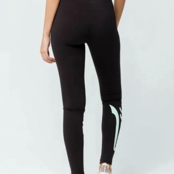 Adidas Originals Tights Leggings with Velvet Logo in (BLACK/MINT) (XS) - Picture 3 of 10